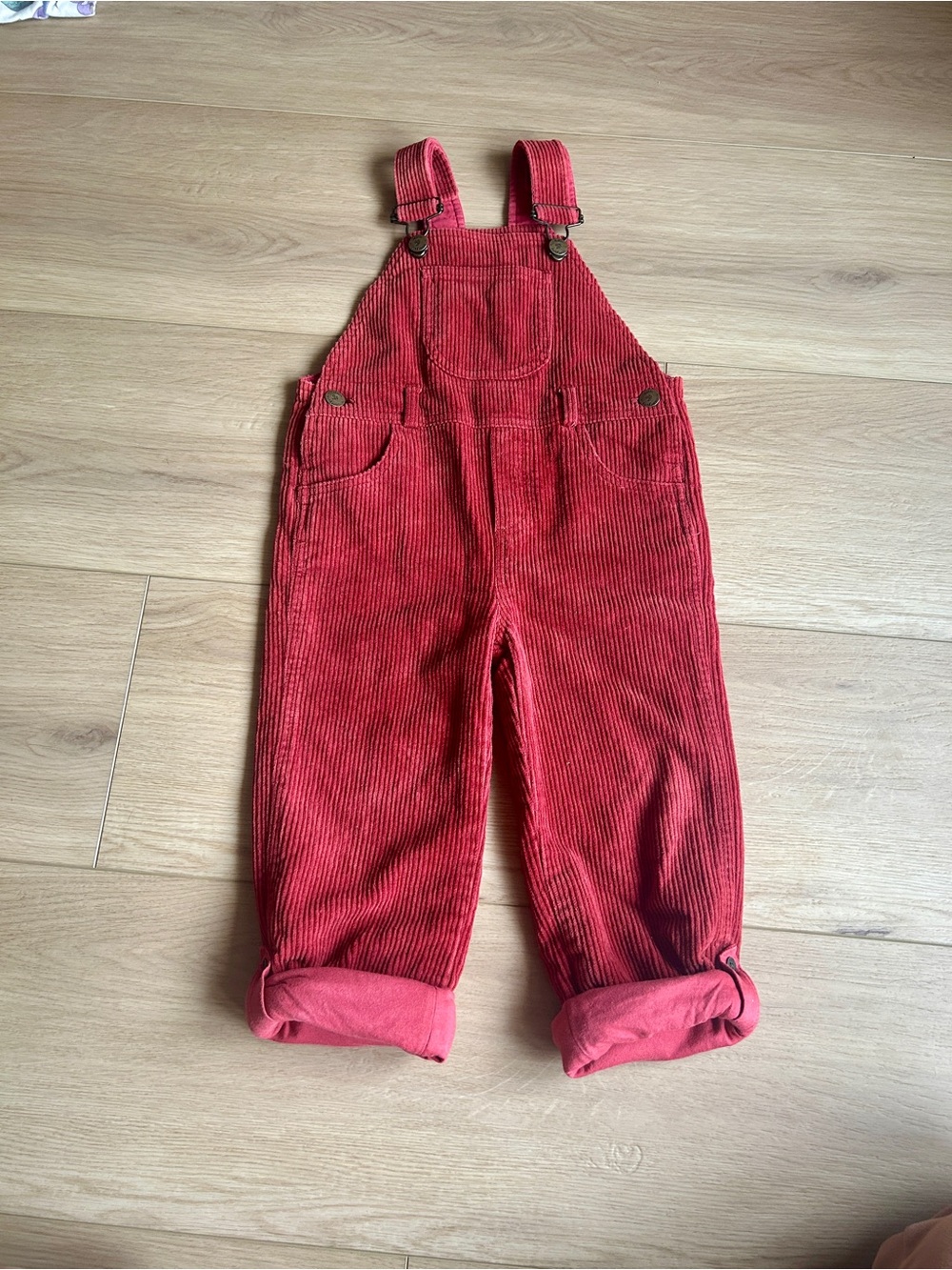 Children's Red Corduroy Overalls - Classic Playwear
